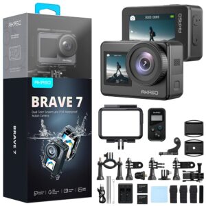 Akaso Brave 7 4K Aksiyon Kamera ve Süper Aksesuar Seti (Akaso Türkiye 2 Yıl Garantili)