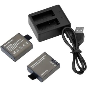 Akaso EK7000 PRO Aksiyon Kamera Bataryası 2 Batarya + 2'li Şarj Adaptörü