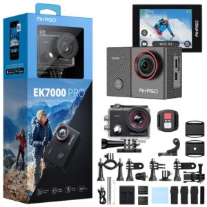 Akaso EK7000 Pro 4K Wi-Fi Aksiyon Kamera ve Süper Aksesuar Seti (Akaso Türkiye 2 Yıl Garantili)