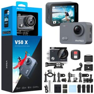 Akaso V50X 4K 30Fps Aksiyon Kamera ve Süper Aksesuar Seti (Akaso Türkiye 2 Yıl Garantili)