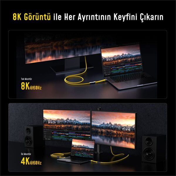 Aohi The Future 4-in-1 USB-C to USB-C Modüler Uzayabilen 1m 40Gbps 8K Destekli 240W PD 3.1 USB4 Süper Hızlı Şarj/Data Kablo Seti - Görsel 4