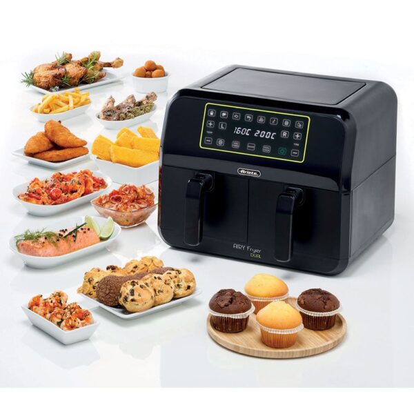 Ariete Dual Airyfryer Siyah 8 Litre XXXL 1700W Çift Hazneli Sıcak Hava Fritözü - Görsel 5