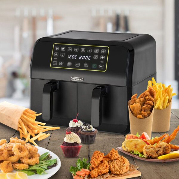 Ariete Dual Airyfryer Siyah 8 Litre XXXL 1700W Çift Hazneli Sıcak Hava Fritözü - Görsel 8