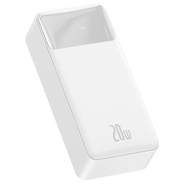 Baseus Bipow Overseas Edition Beyaz 30.000 mAh Powerbank Dijital Ekranlı Taşınabilir Şarj Cihazı 20W