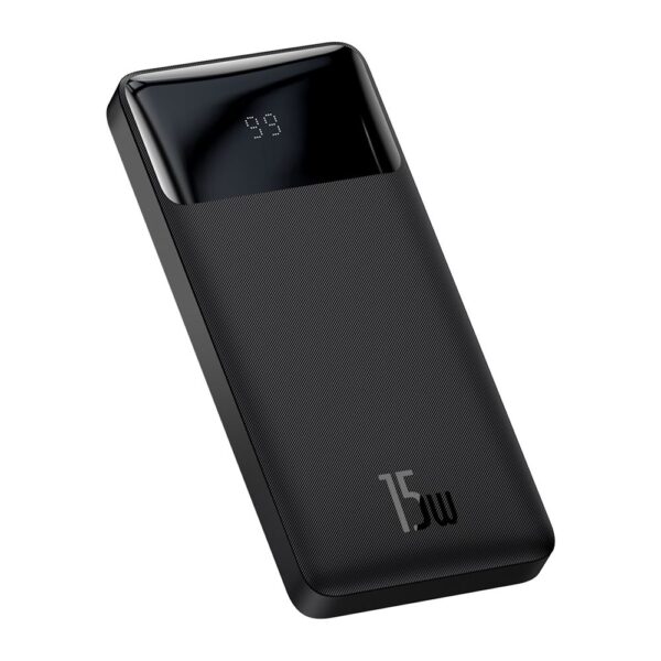 Baseus Bipow Siyah 10.000mAh Powerbank Dijital Ekranlı Taşınabilir Şarj Cihazı 15W - Görsel 2