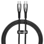 Baseus Glimmer Siyah 100W Type-C to Type-C Kablo 1m