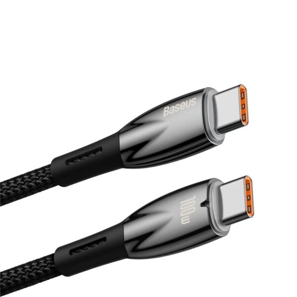 Baseus Glimmer Siyah 100W Type-C to Type-C Kablo 1m - Görsel 3