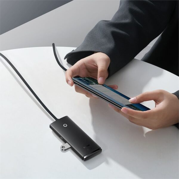 Baseus Lite Siyah 4 in 1 Multifonksiyonal USB-A Hub Dock Station - Görsel 6