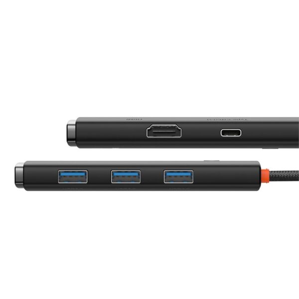 Baseus Lite Siyah 5 in 1 Multifonksiyonal Type-C Hub Dock Station - Görsel 3