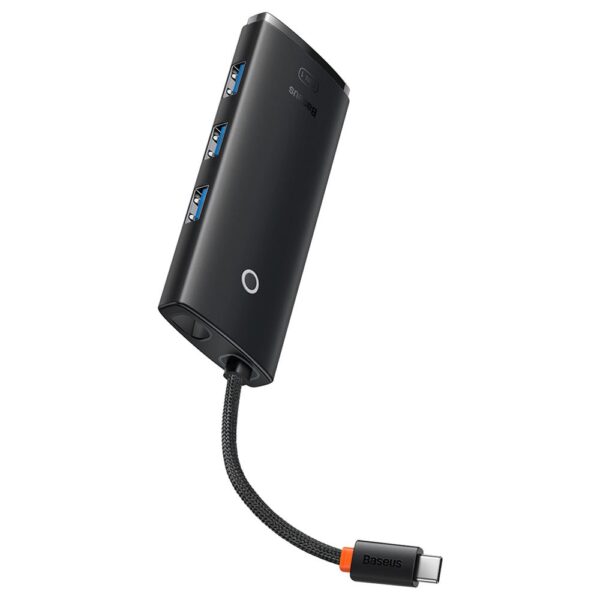 Baseus Lite Siyah 5 in 1 Multifonksiyonal Type-C Hub Dock Station - Görsel 4