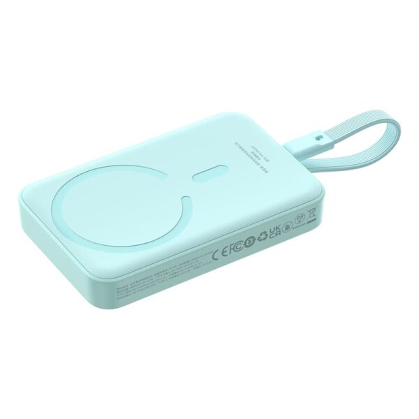 Baseus MagSafe Mini Mavi 10.000mAh Kablosuz Hızlı Şarj Powerbank 30W Type-C Taşınabilir Şarj Cihazı - Görsel 5