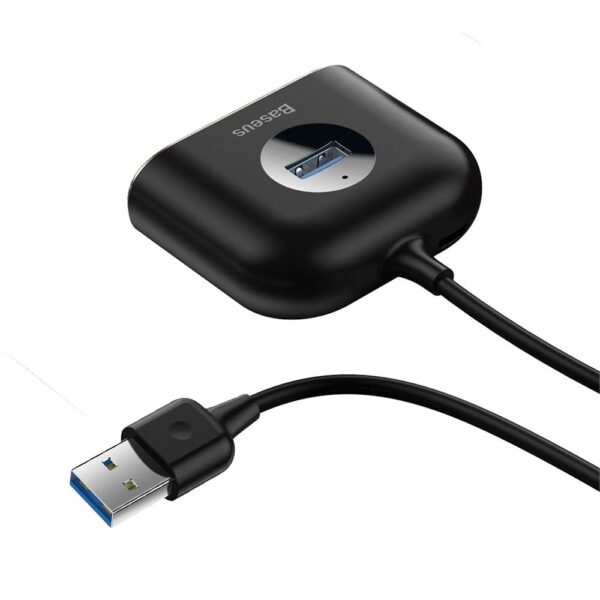 Baseus Square Round Siyah 4in1 USB Çoklayıcı HUB Adaptörü (1xUSB 3.0 + 3xUSB 2.0) - Görsel 3
