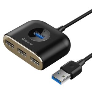 Baseus Square Round Siyah 4in1 USB Çoklayıcı HUB Adaptörü (1xUSB 3.0 + 3xUSB 2.0)