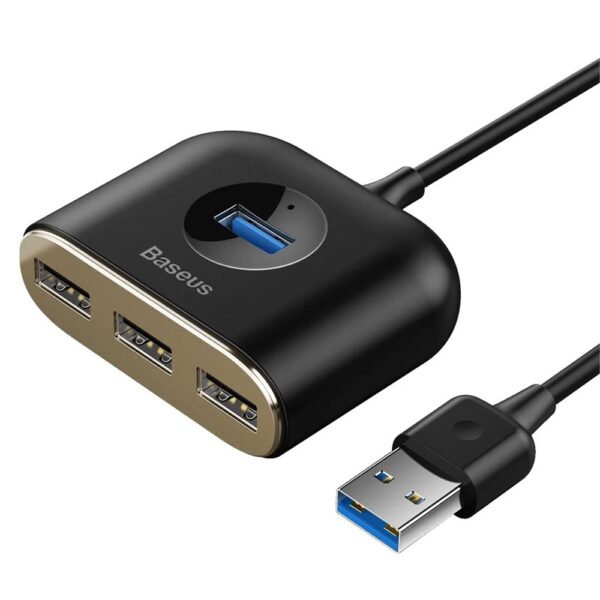 Baseus Square Round Siyah 4in1 USB Çoklayıcı HUB Adaptörü (1xUSB 3.0 + 3xUSB 2.0)