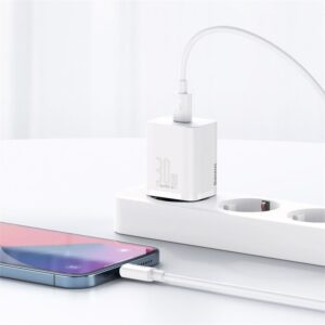 Baseus Super Sİ QC Beyaz 30W Şarj Adaptörü - Görsel 5