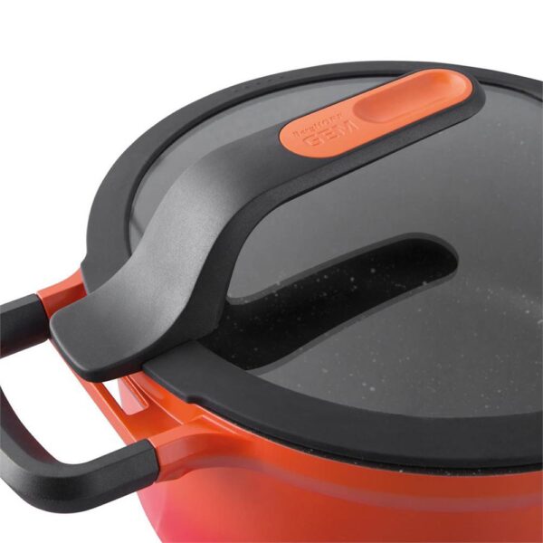 Berghoff Gem Stay Cool Kulplu Pilav Tenceresi Turuncu 24 cm - Görsel 3