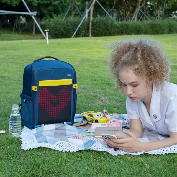 Divoom Backpack S Mavi Ledli Ekran APP Kontrollü Akıllı Sırt Çantası - Görsel 8
