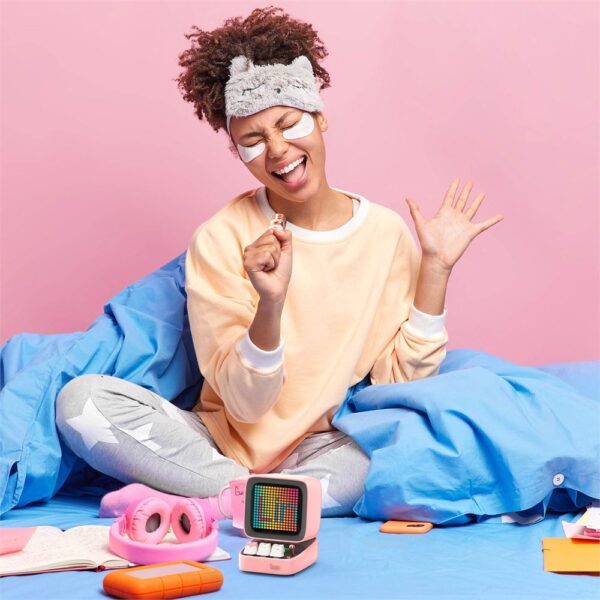 Divoom Ditoo-Mic Pembe Karaoke Mikrofonlu Uyarlanabilir Piksel Ekranlı Bluetooth Hoparlör - Görsel 8