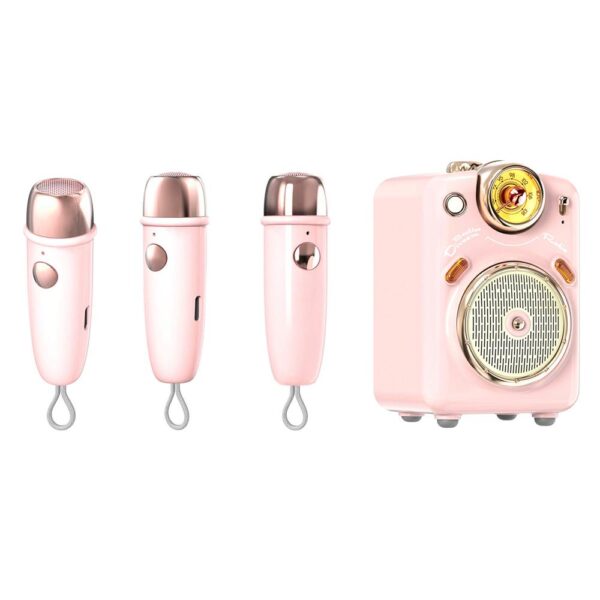 Divoom Fairy-OK Pembe Karaoke Mikrofonlu FM Radyolu Bluetooth Hoparlör - Görsel 5