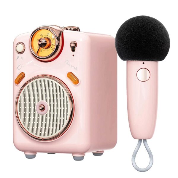 Divoom Fairy-OK Pembe Karaoke Mikrofonlu FM Radyolu Bluetooth Hoparlör