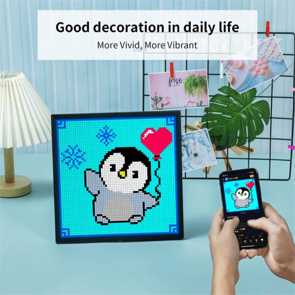 Divoom Pixoo-64 App Kontrollü Wifi Animasyonlu 64x64 Piksel LED Ekran Resim Çerçevesi-Canlı Borsa - Görsel 7