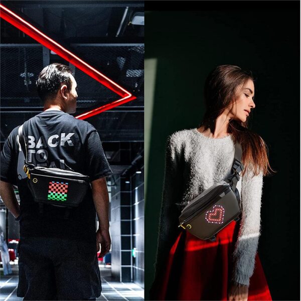 Divoom Pixoo Slingbag Siyah Ledli Ekran APP Kontrollü Bel Çantası-Cross Body, Çapraz Çanta - Görsel 6