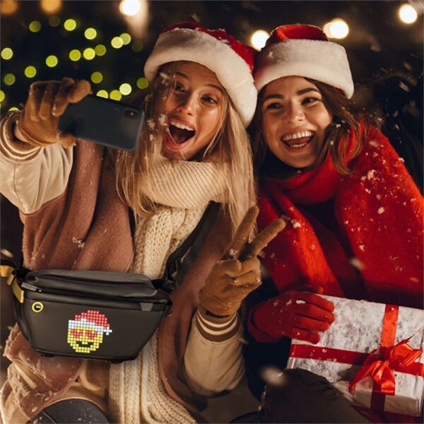 Divoom Pixoo Slingbag Siyah Ledli Ekran APP Kontrollü Bel Çantası-Cross Body, Çapraz Çanta - Görsel 8