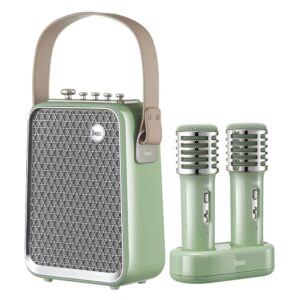 Divoom SongBird-HQ Yeşil Çift Karaoke Mikrofonlu Bluetooth Hoparlör-Dekor