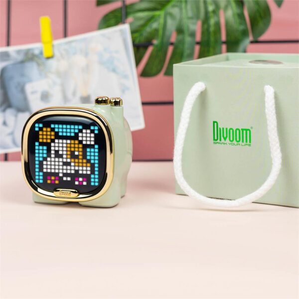 Divoom Zooe Yeşil Uyarlanabilir Piksel Ekranlı Bluetooth Hoparlör-LED Dekor - Görsel 8