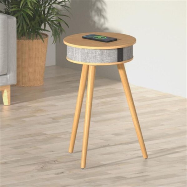 Doppler Kahverengi Barista Bluetooth Hoparlör ve Kablosuz Şarj Özellikli Ayaklı Sehpa - Görsel 3