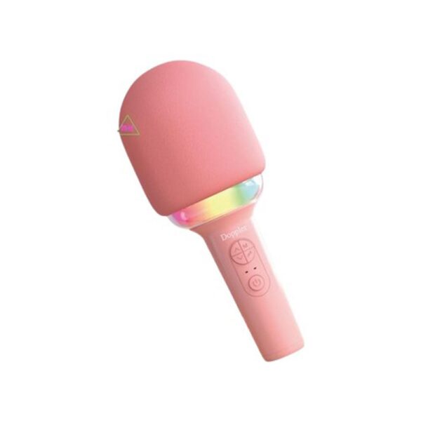 Doppler Rainbow Pembe Ledli Ses Değiştirme Özellikli Karaoke Mikrofonu