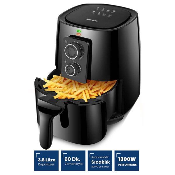 Goldmaster Vital Airfryer Siyah 3.8 Litre XL 1300W Sıcak Hava Fritözü - Görsel 2