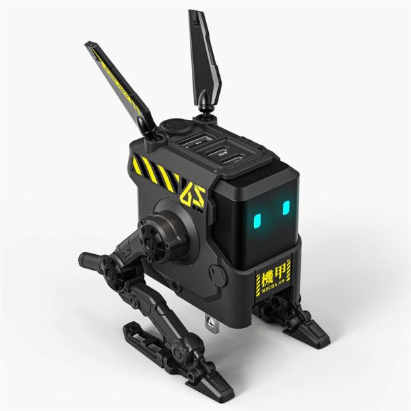 GravaStar Alpha65 Gri Robot Figürlü 65W Hızlı Şarj Adaptörü - Görsel 2