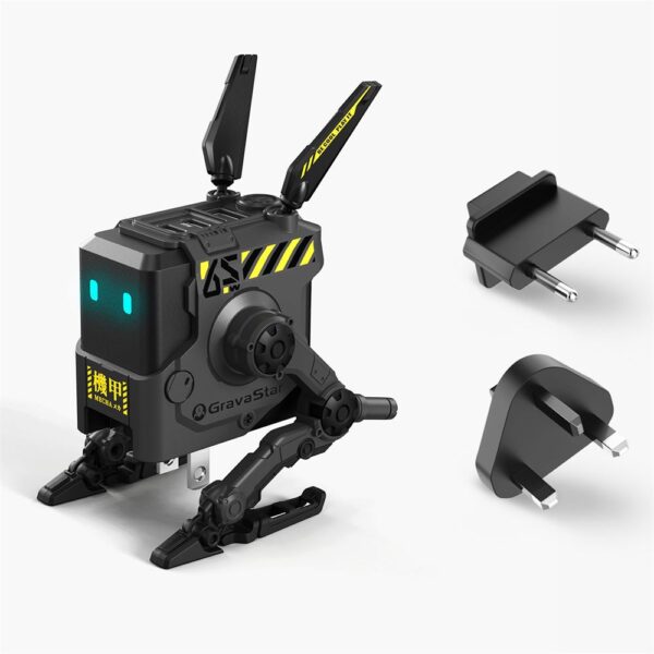 GravaStar Alpha65 Gri Robot Figürlü 65W Hızlı Şarj Adaptörü - Görsel 4