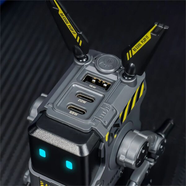 GravaStar Alpha65 Gri Robot Figürlü 65W Hızlı Şarj Adaptörü - Görsel 7