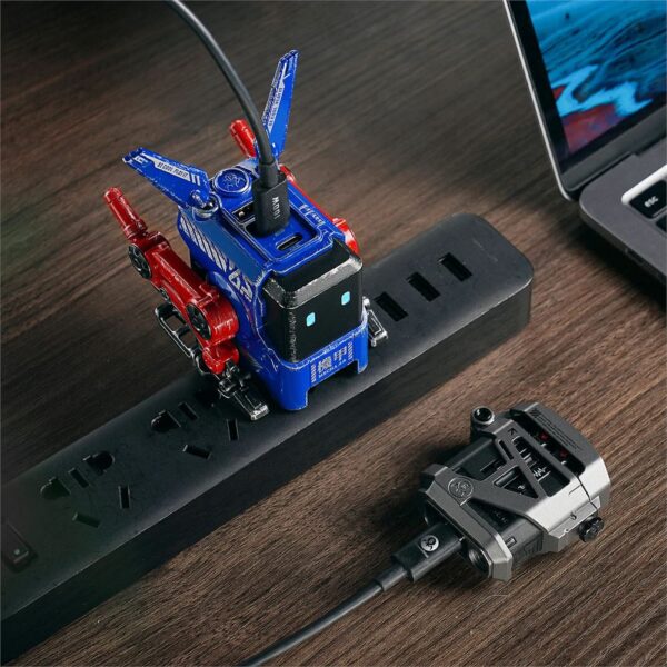 GravaStar Alpha65 Mavi Özel Seri Robot Figürlü 65W Hızlı Şarj Adaptörü - Görsel 8