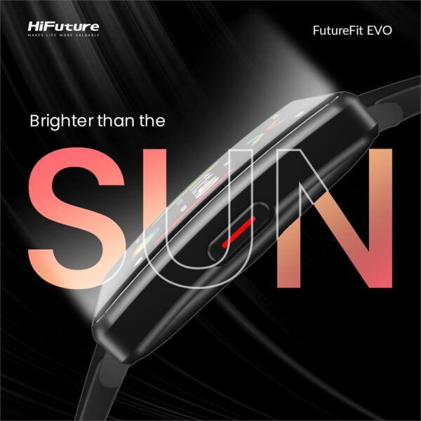 HiFuture FutureFit Evo Geniş HD Ekran Alüminyum Kasa IP68 Siyah Akıllı Saat - Görsel 5