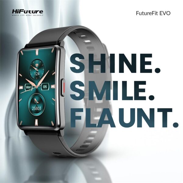 HiFuture FutureFit Evo Geniş HD Ekran Alüminyum Kasa IP68 Siyah Akıllı Saat - Görsel 7