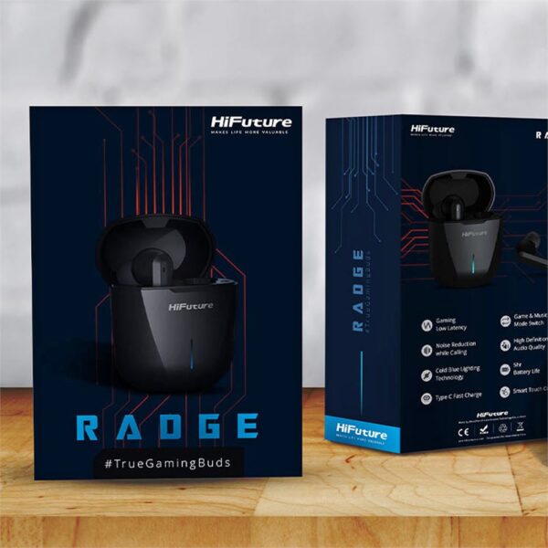 HiFuture Radge Gaming Siyah TWS IPX5 Bluetooth 5.0 Kablosuz Oyuncu Kulaklığı - Görsel 8