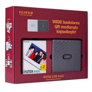 Instax Link Wide Gri Akıllı Telefon Yazıcısı Bundle Box