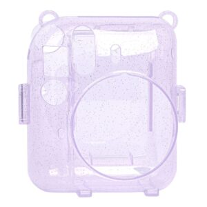 Instax Mini 12 Makine Uyumlu Lila Simli Pleksi Kılıf