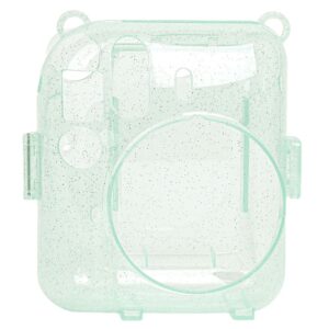Instax Mini 12 Makine Uyumlu Yeşil Simli Pleksi Kılıf