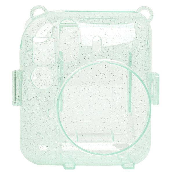 Instax Mini 12 Makine Uyumlu Yeşil Simli Pleksi Kılıf
