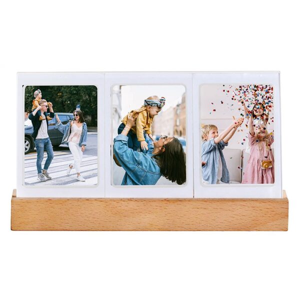 Instax Mini Led Işıklı 3'lü Ahşap Fotoğraf Çerçevesi