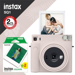 Instax SQ1 Beyaz Fotoğraf Makinesi ve 20li Kare Film