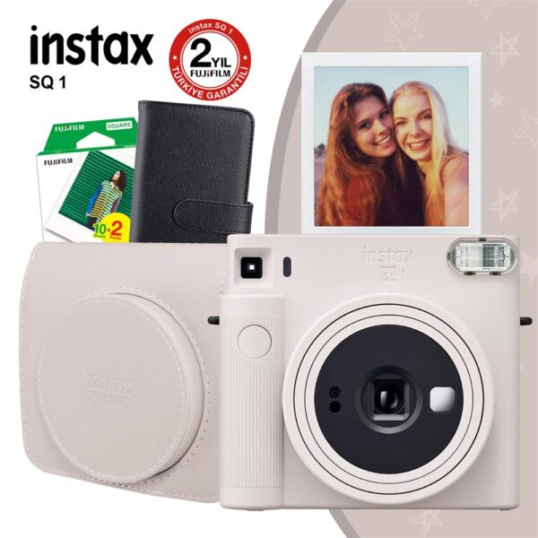 Instax SQ1 Beyaz Fotoğraf Makinesi ve Hediye Seti 1