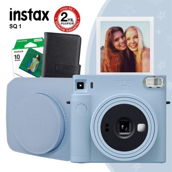 Instax SQ1 Buz Mavi Fotoğraf Makinesi ve Hediye Seti 2