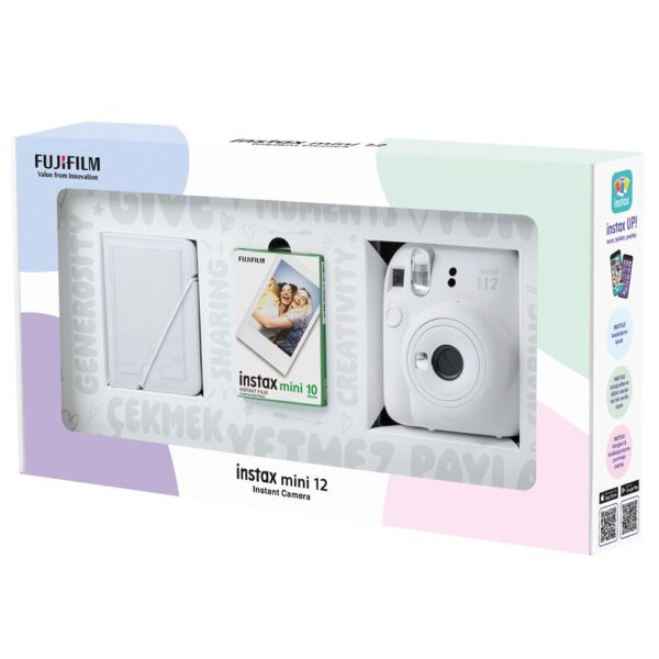 Instax mini 12 Beyaz Fotoğraf Makinesi 10'lu Film ve 28'li Mini Albüm Bundle Box - Görsel 2