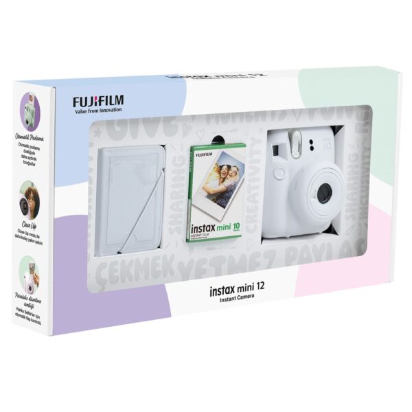 Instax mini 12 Beyaz Fotoğraf Makinesi 10'lu Film ve 28'li Mini Albüm Bundle Box - Görsel 3