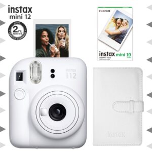 Instax mini 12 Beyaz Fotoğraf Makinesi-10'lu Film ve Laporta Albüm Seti